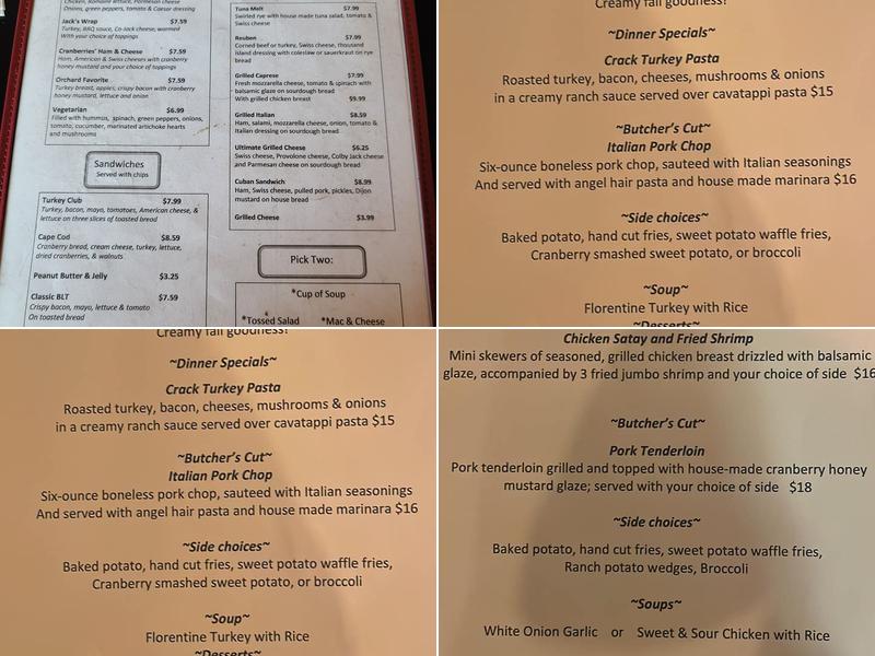 Cranberries Cafe Menu