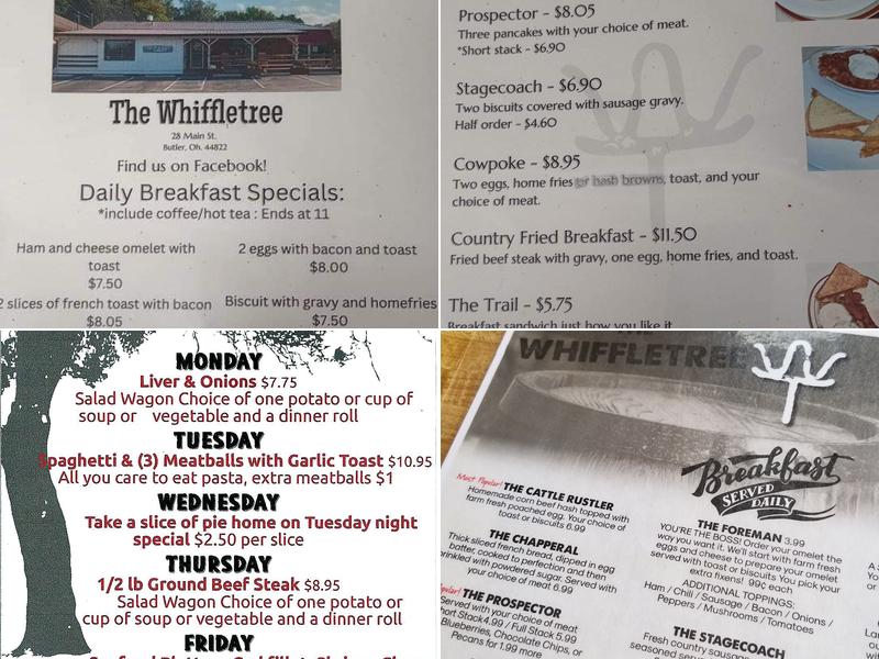 The Whiffletree Restaurant Menu