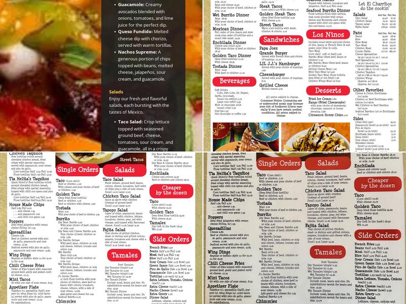 El Charrito's-Helena's Original Restaurante Menu