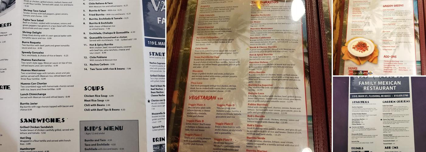 Puerto Vallarta Menu