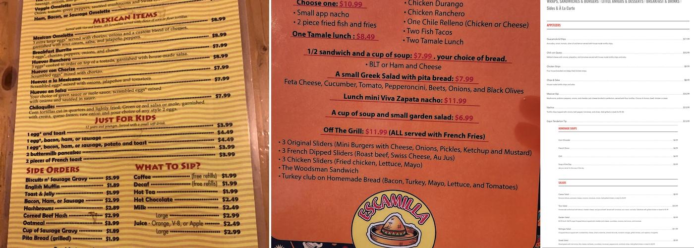 Escamilla Amigos Menu