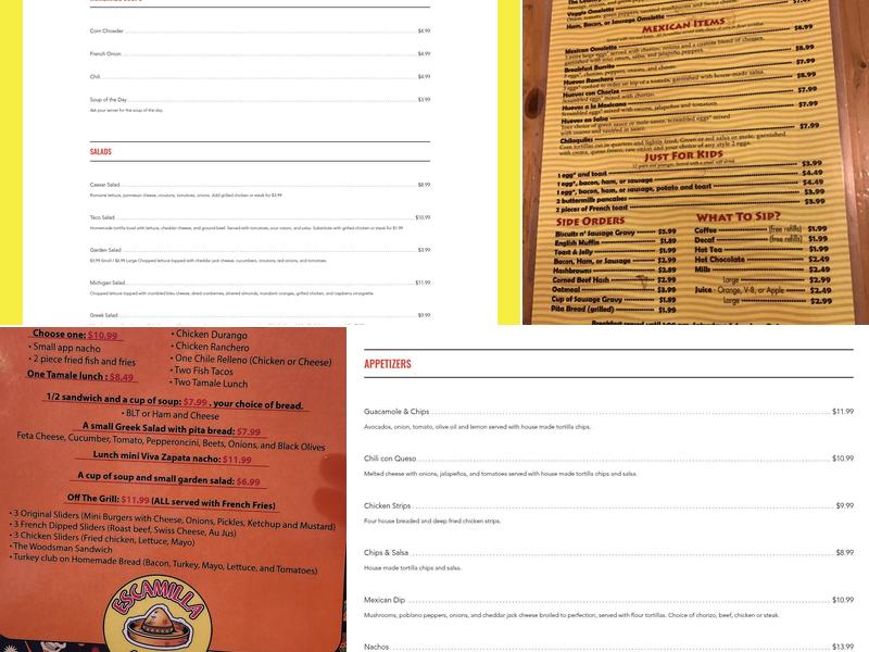 Escamilla Amigos Menu