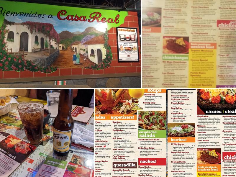 Casa Real Inc Menu