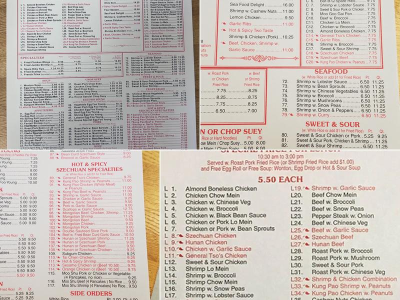 China One Menu