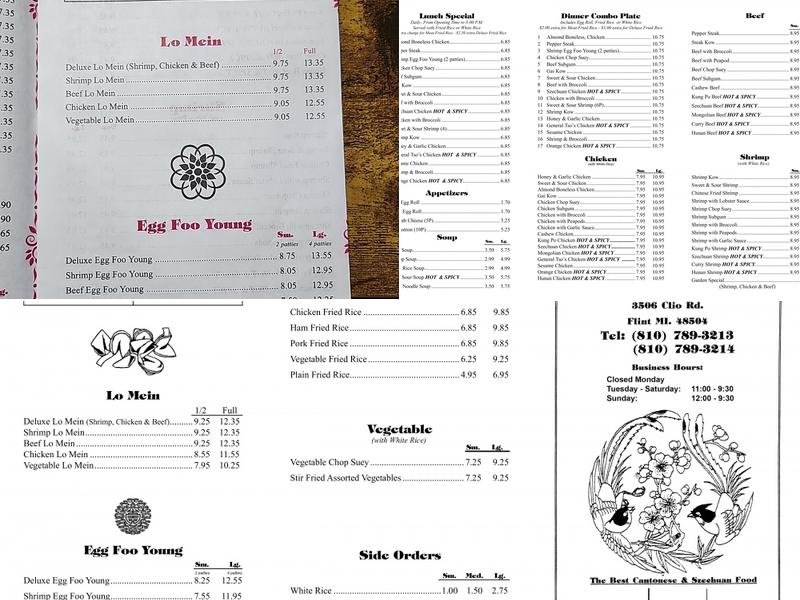 China Garden Restaurant Menu