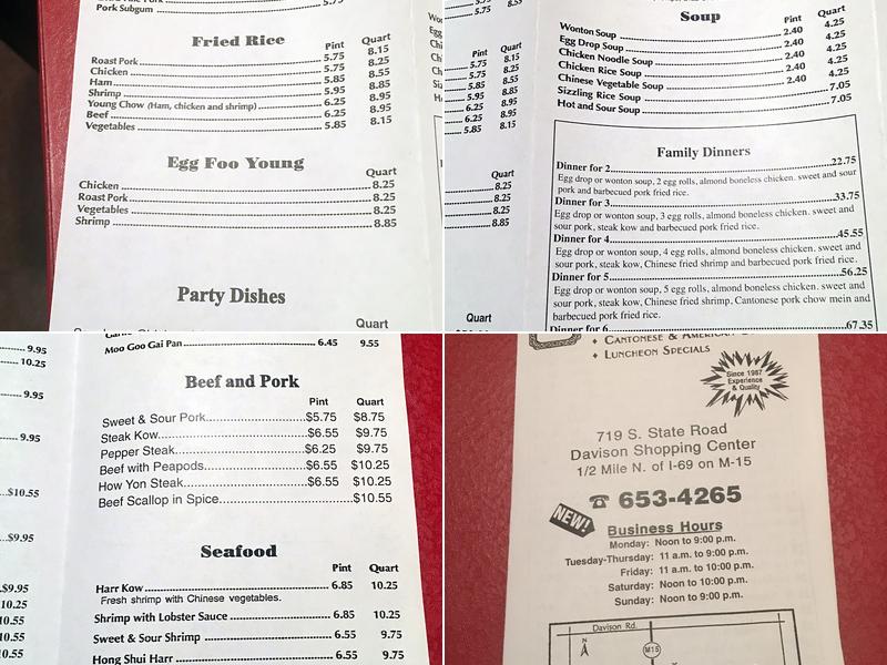 Chee Kong Restaurant Menu