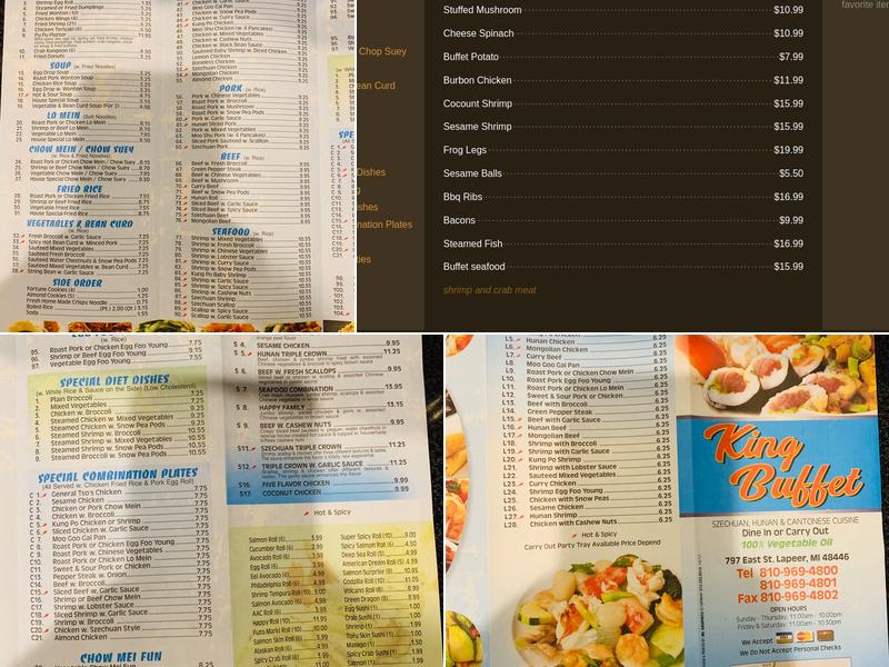 King Buffet Menu