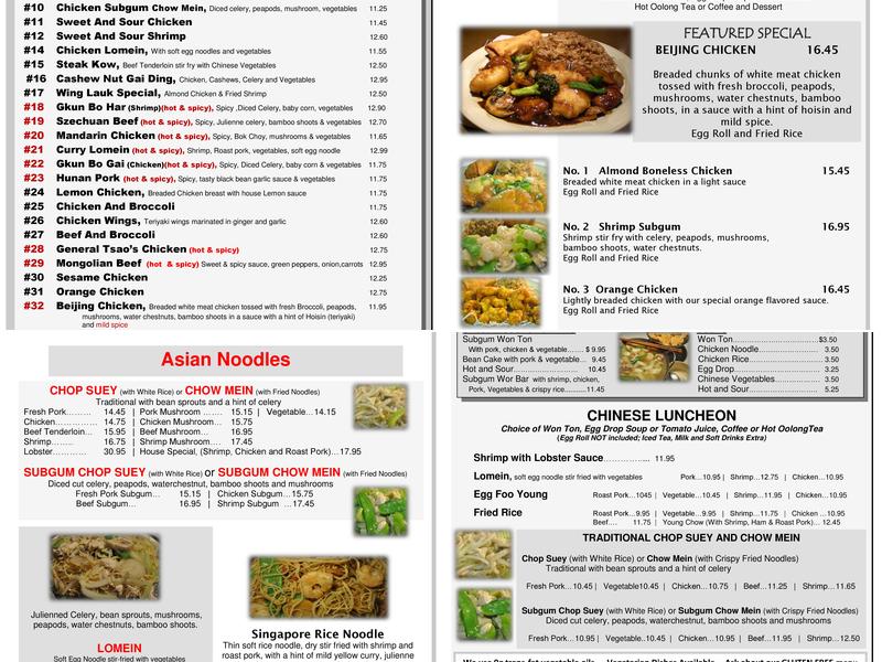 Wing Lauk Menu