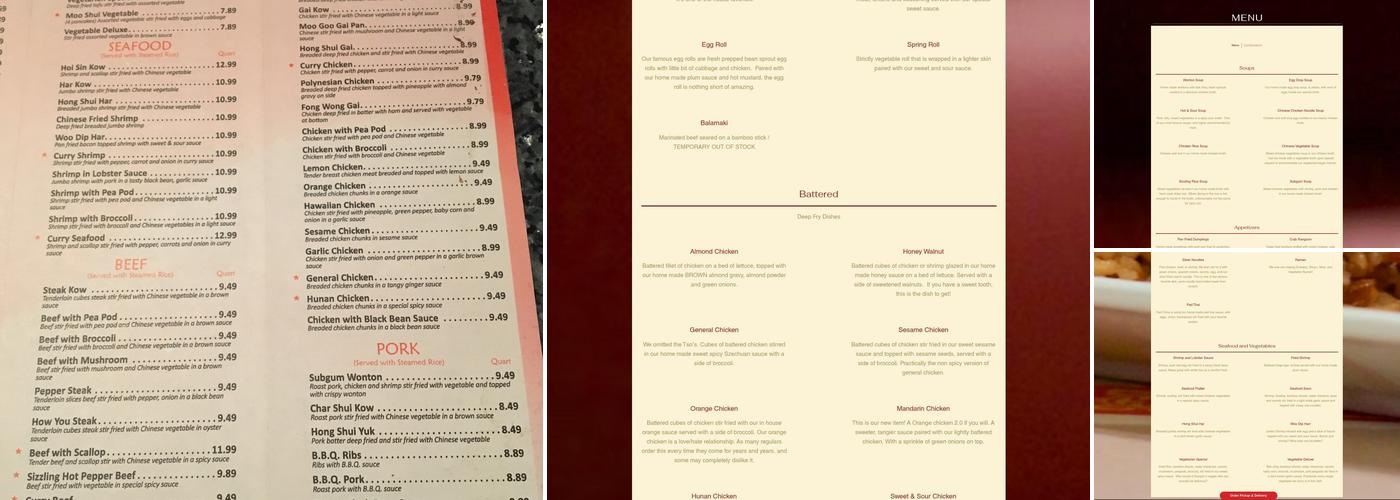 Golden House Restaurant Menu