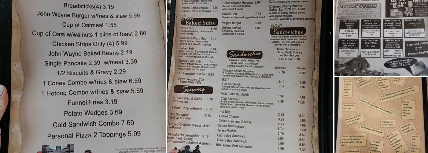 Bray Road Diner Menu
