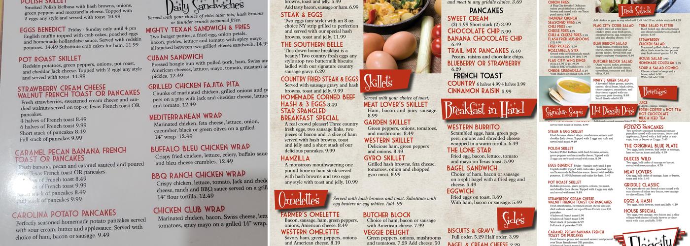 Flag City Diner Menu