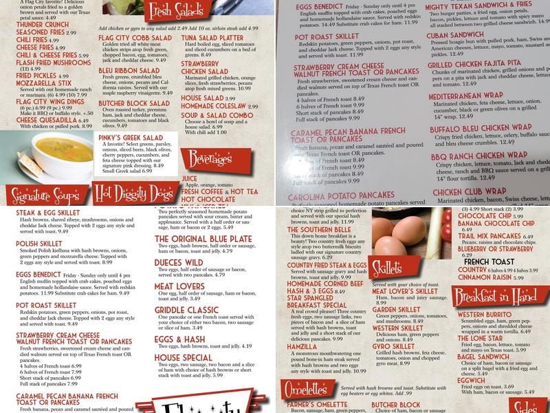 Flag City Diner Menu
