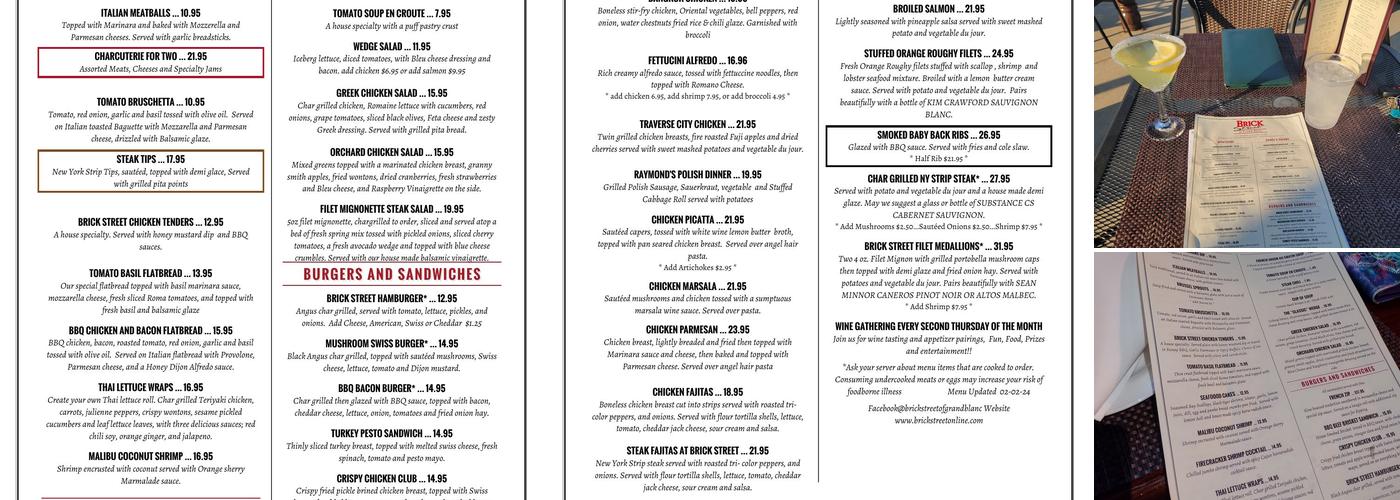 Brick Street of Grand Blanc Menu