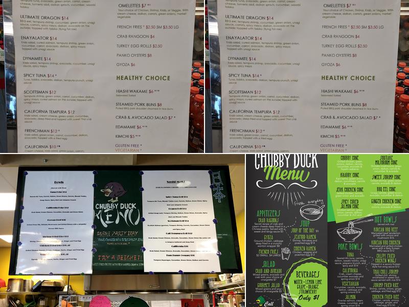 Chubby Duck Asian Fusion Menu