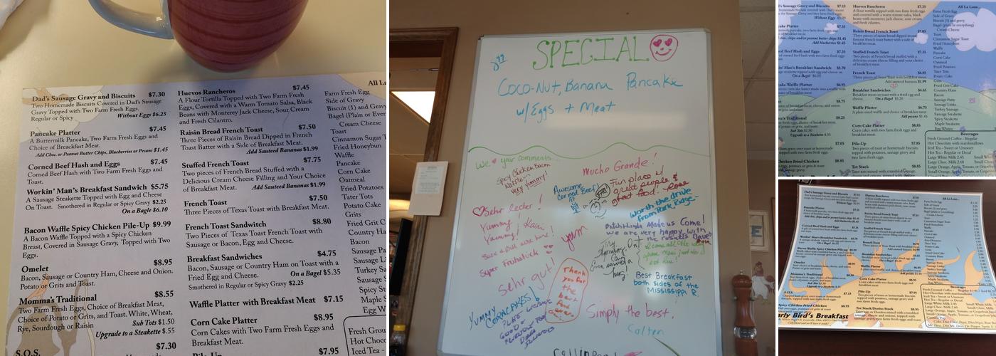 Early Birds Breakfast Menu