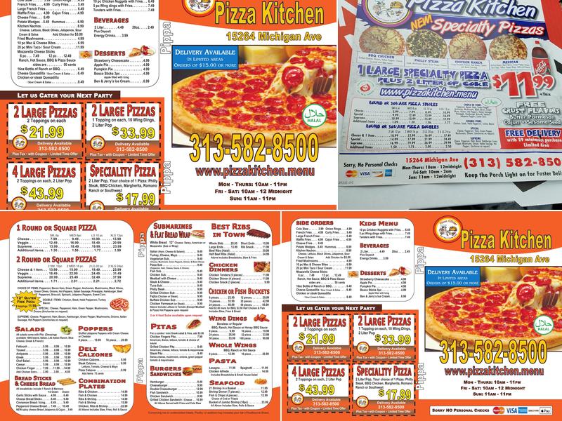 Pizza Kitchen Menu