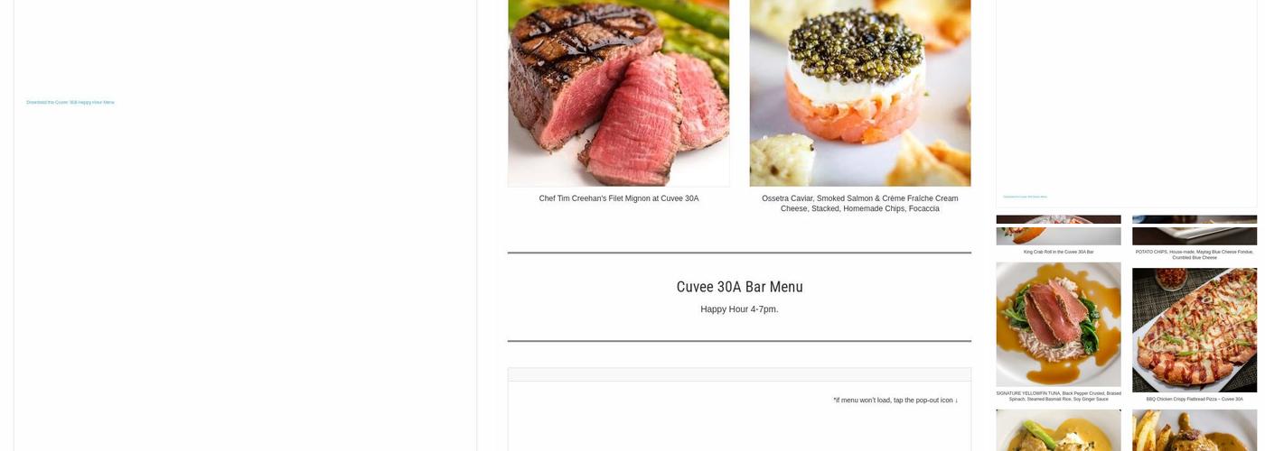 Cuvee 30A Menu