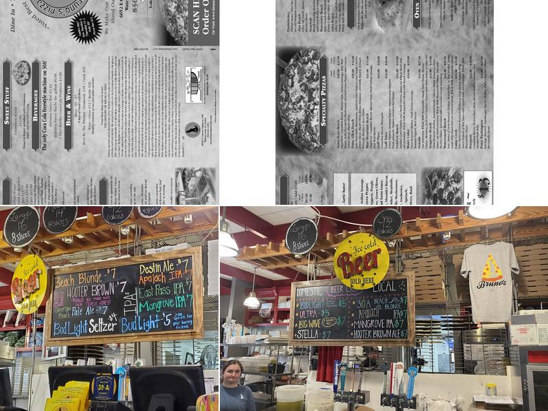 Bruno’s Pizza Menu