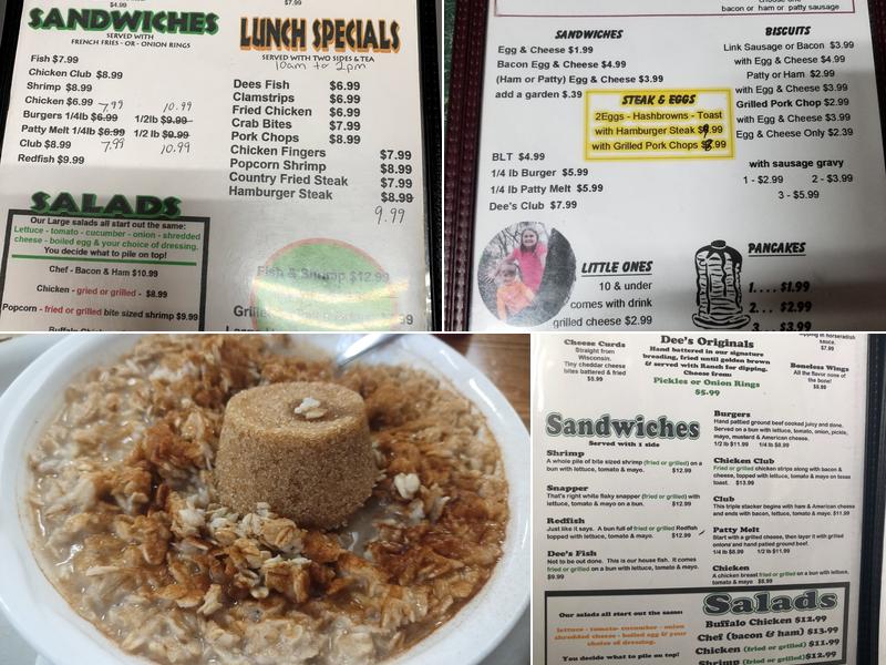 Dee's Restaurant Menu