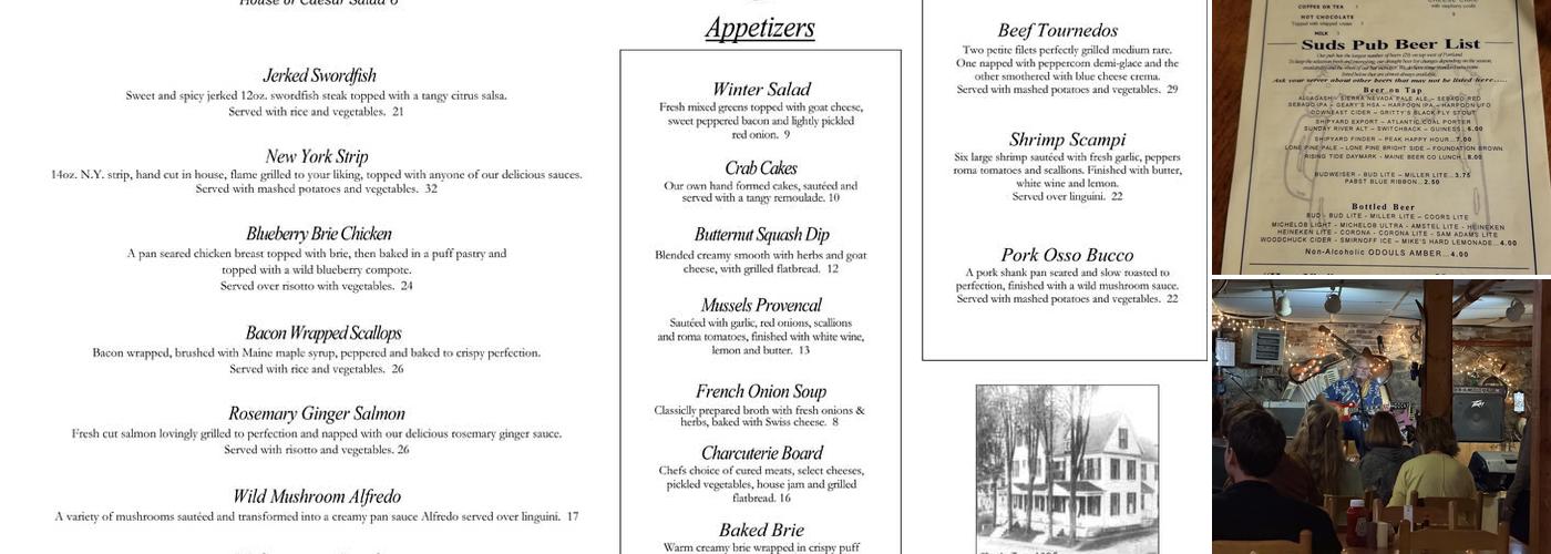 Sud's Pub Menu