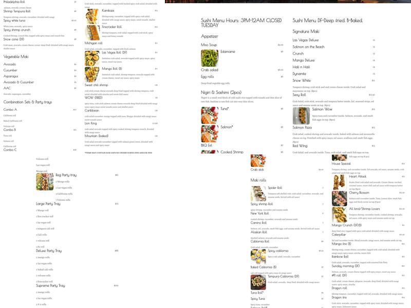 Mangos Cafe on the Hill Menu