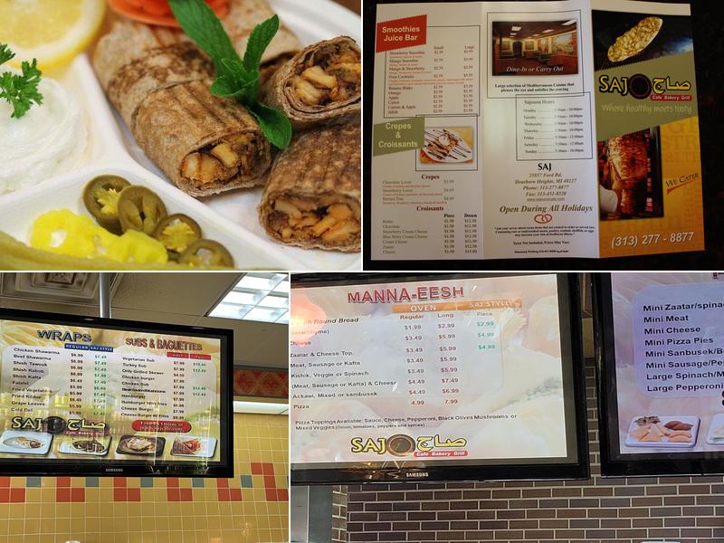 Saj Cafe & Bakery Menu