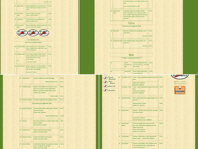 Manuel's Taco Hut Menu