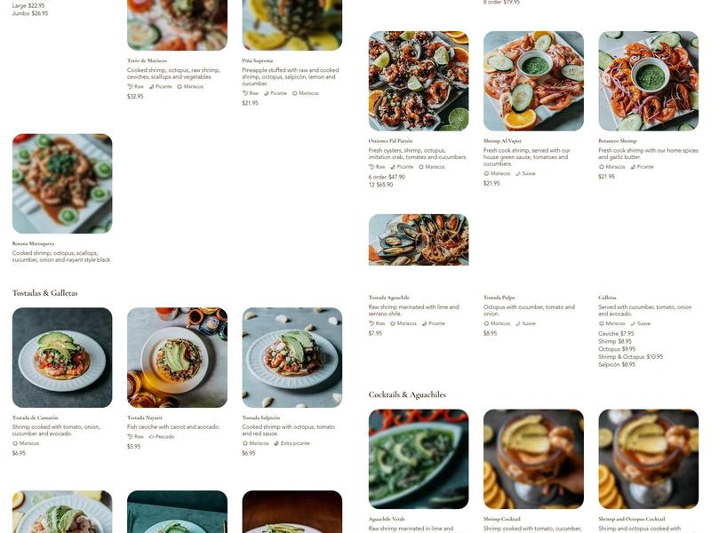 El Salpicon Detroit | Mariscos Menu