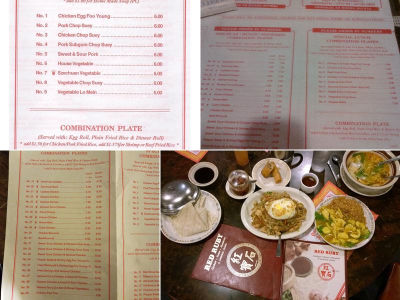 Red Ruby Restaurant Menu