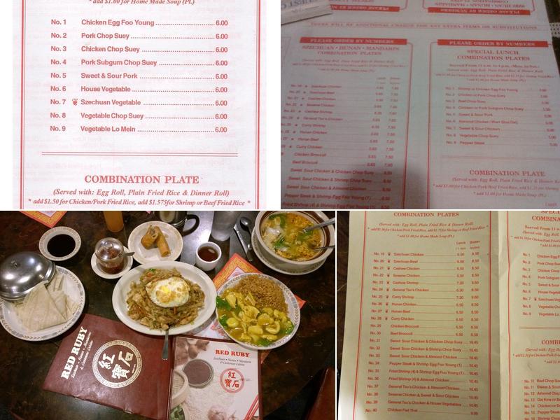 Red Ruby Restaurant Menu