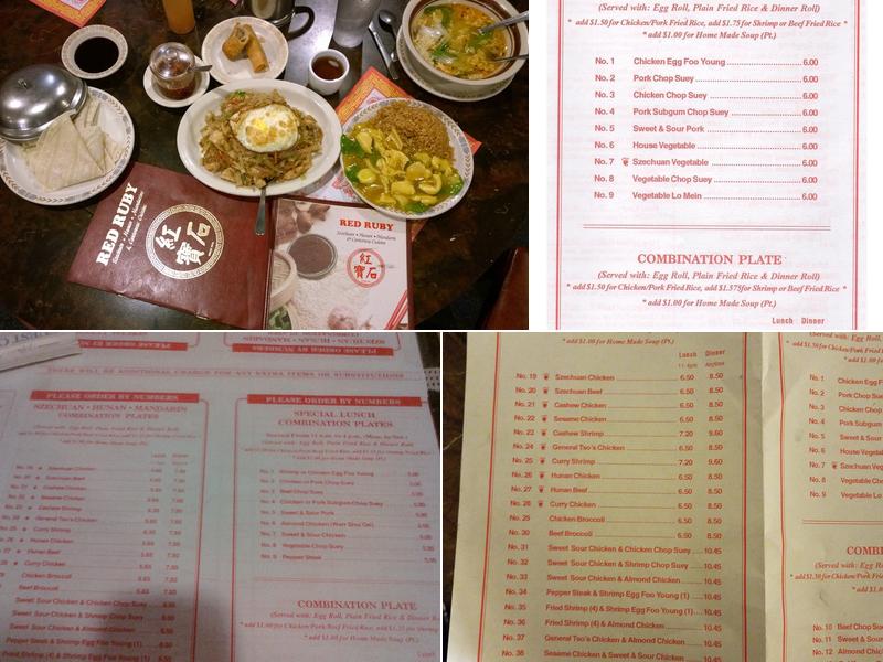 Red Ruby Restaurant Menu