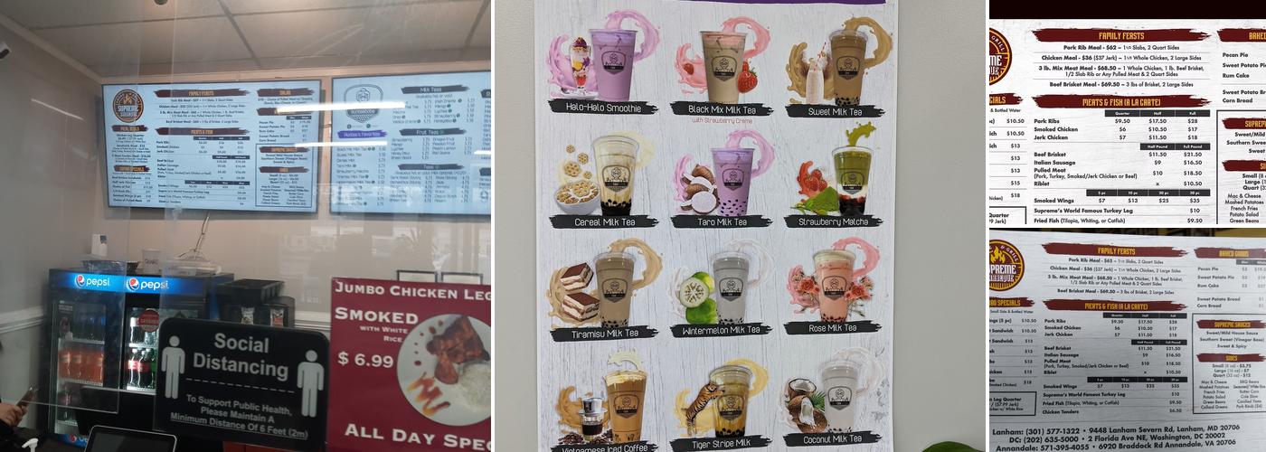 Supreme Barbeque | aunteaboba Menu