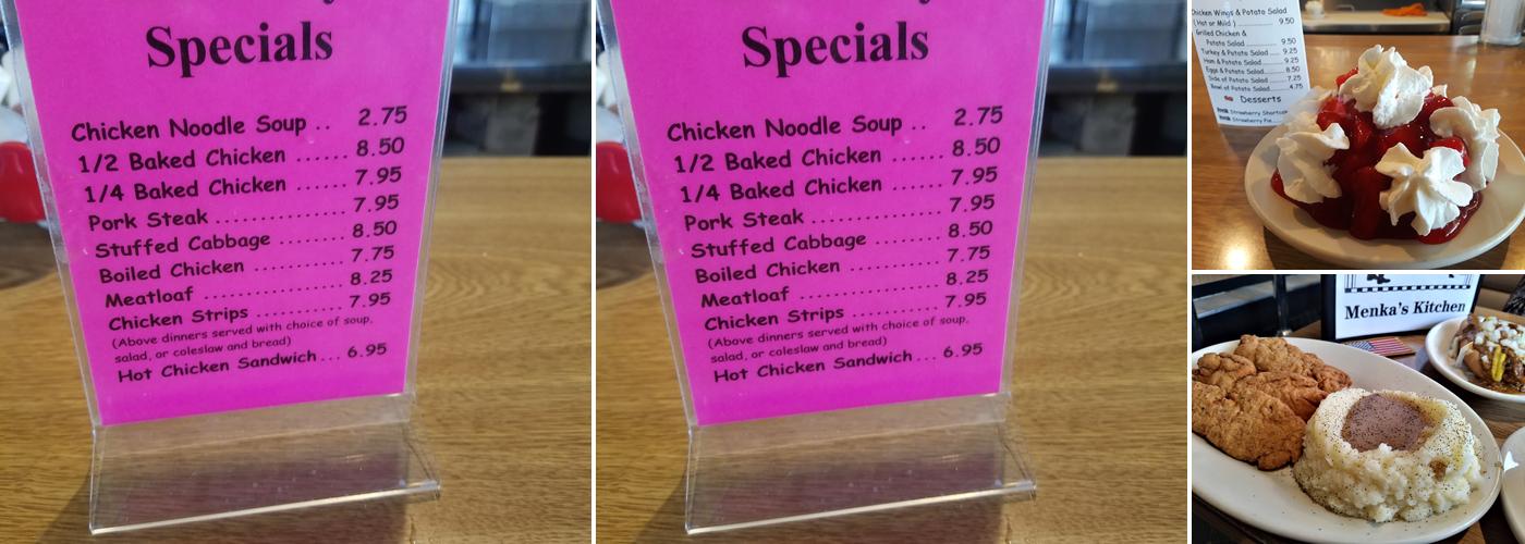 Menka's Kitchen Menu