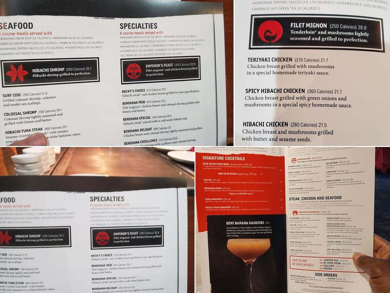 Benihana Menu