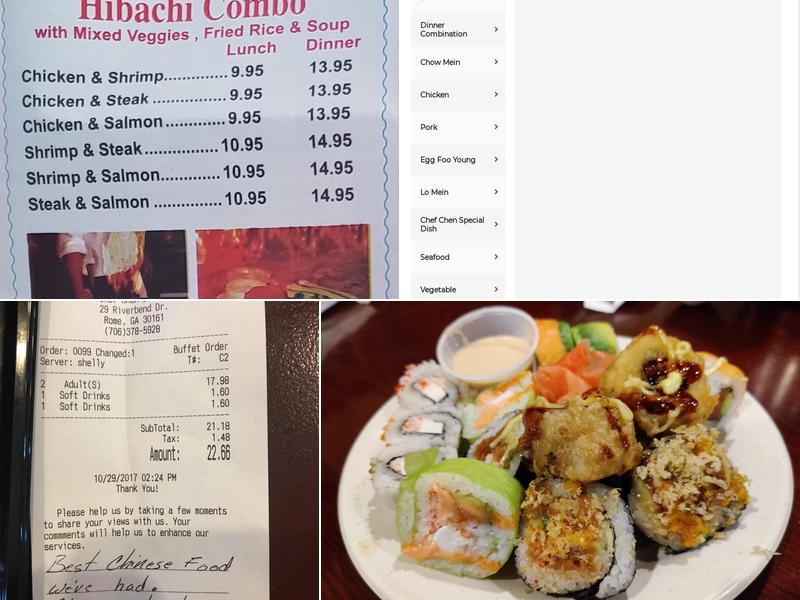 Chef Chen Buffet Menu