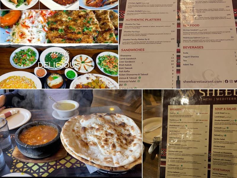 Sheeba Restaurant Menu