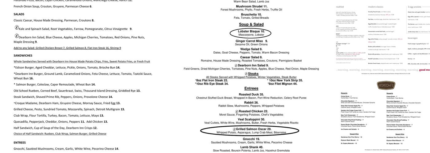Edison's Menu