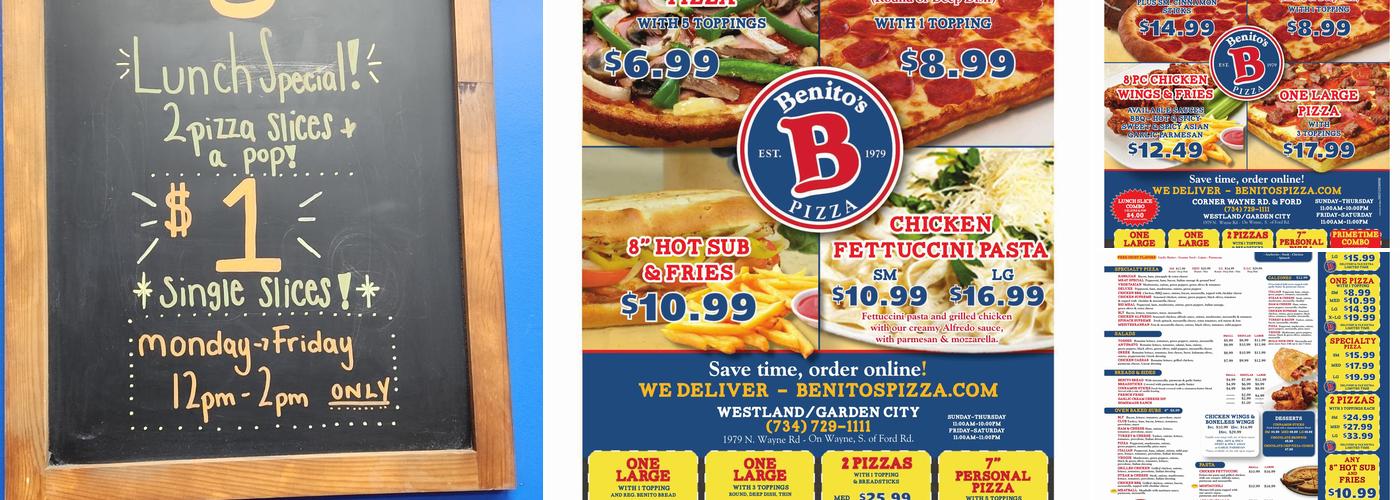 Benito's Pizza Menu