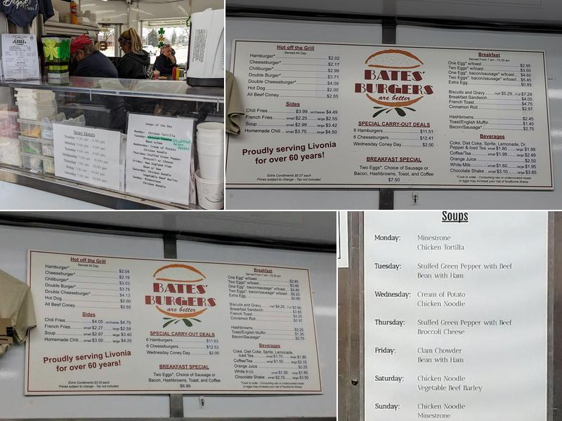 Bates Burgers Menu