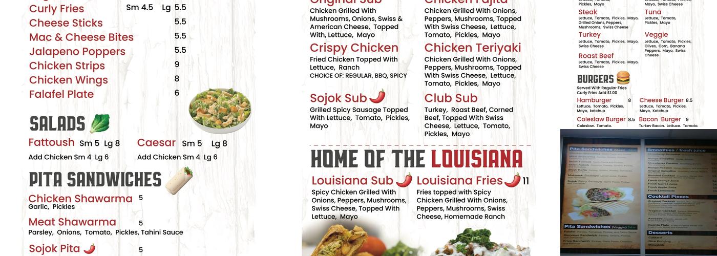 Original Subs Menu