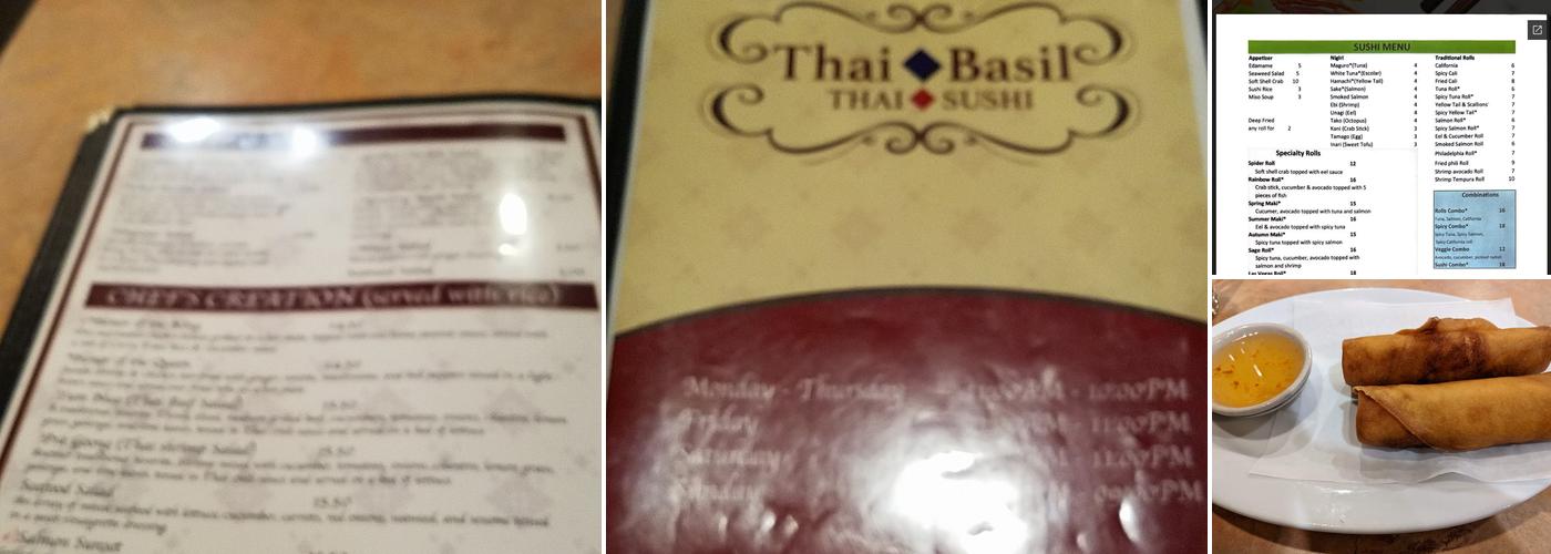 Thai Basil Restaurant Menu