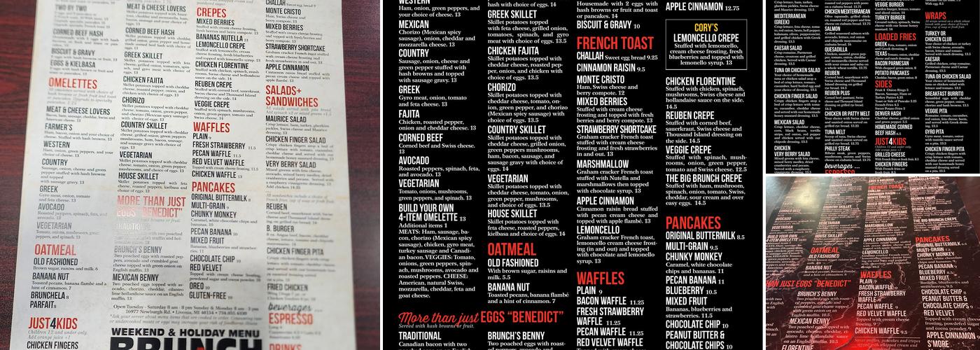 Brunch Cafe Menu