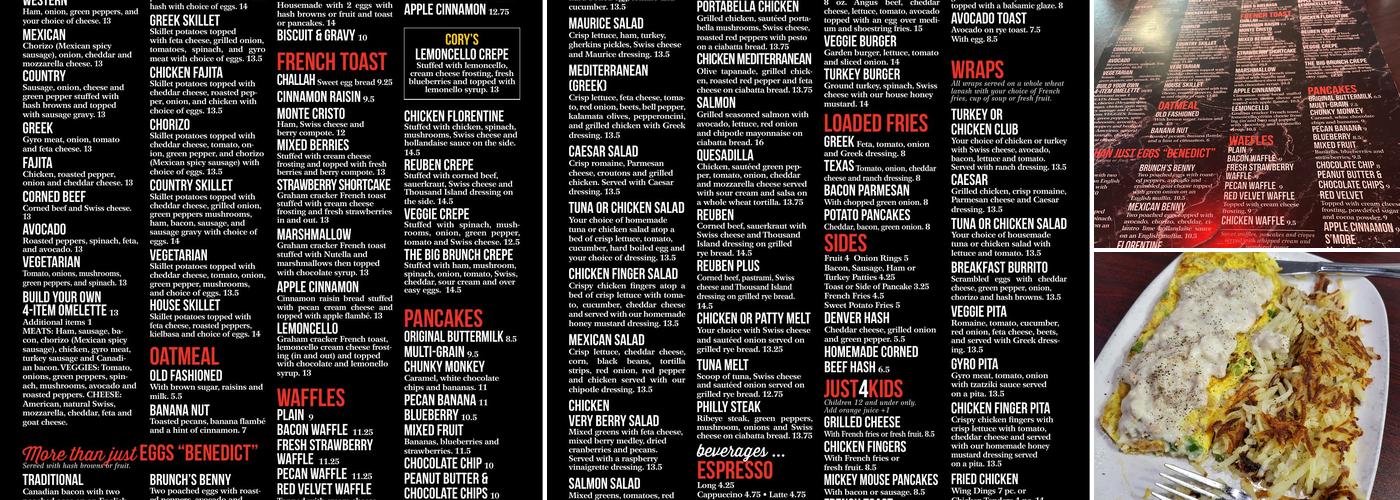 Brunch Cafe Menu