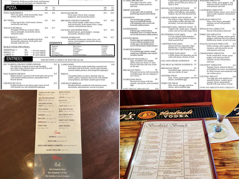 GCC Bar & Grill (Garden City Cafe) Menu