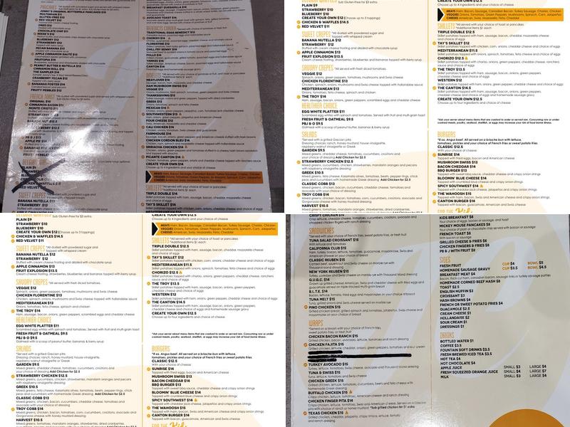 Jonny Cakes Cafe Menu