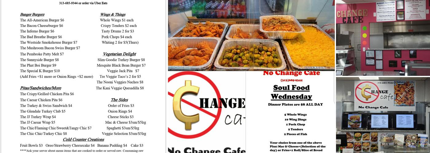 No Change Cafe Menu