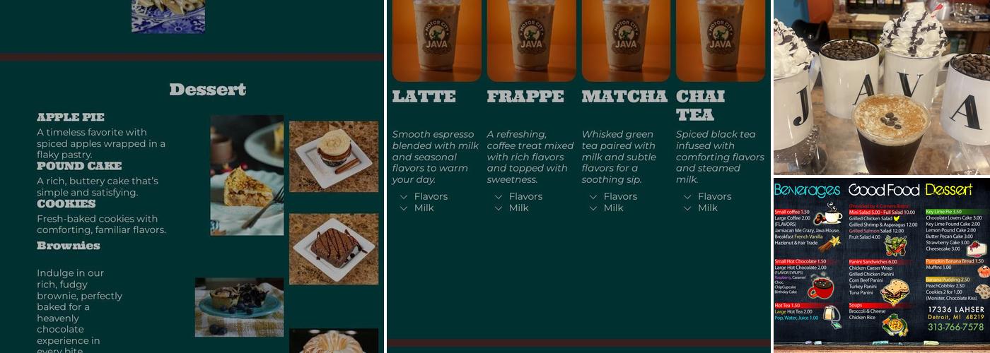 Motor City Java House Menu