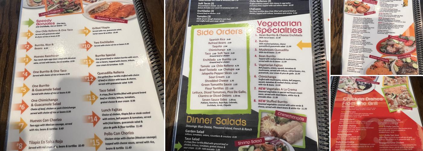 Los Amigos Don Juan Menu