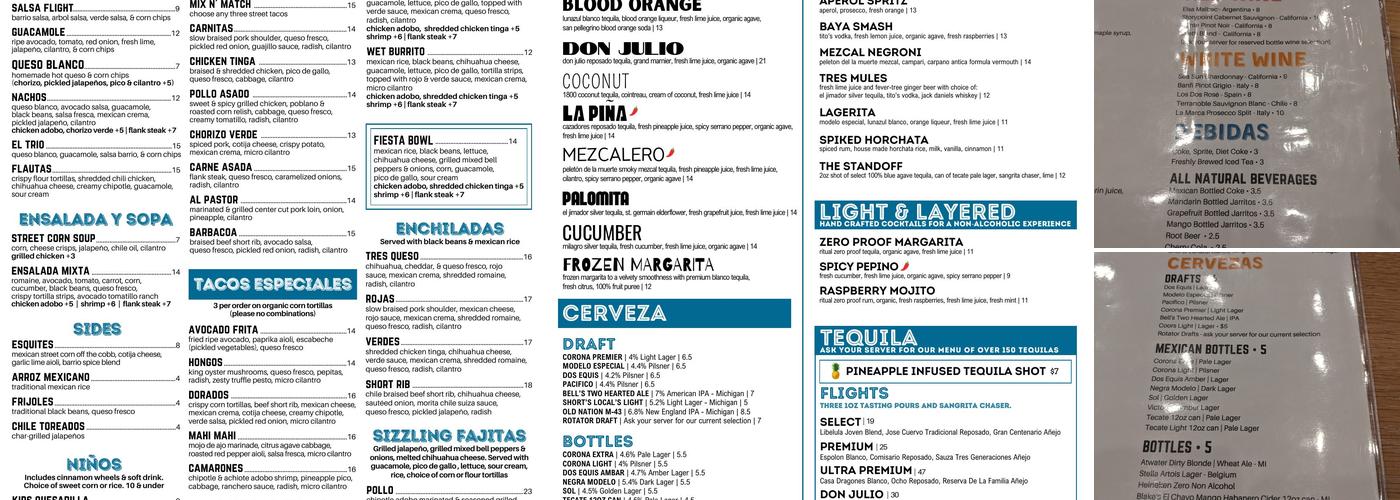 BARRIO COCINA Y TEQUILERIA Menu