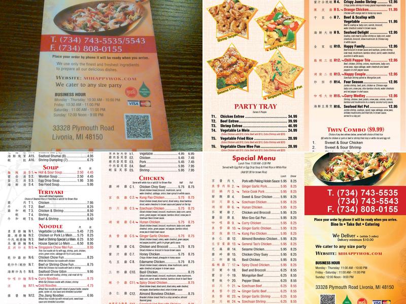 Happy Wok-Chinese Restaurant Menu